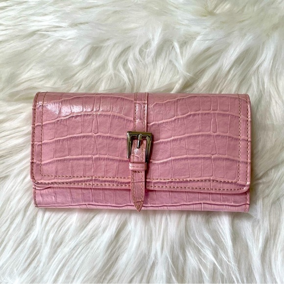 Merona Handbags - Merona Wallet Pink Faux Snake Skin
